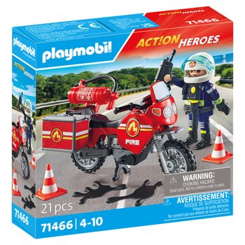PLAYMOBIL Action Heroes 71466 Feuerwehrmotorrad am Unfallort