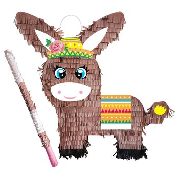 Piñata Ezel braun met stok