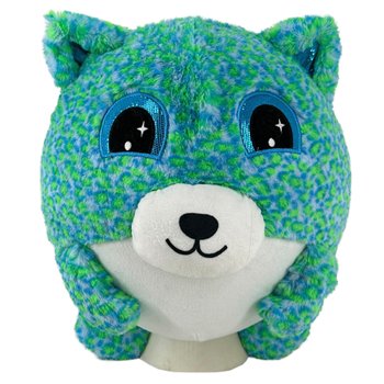 Pocket Play Hug Pals Inflatable Ball Plush Blue and Green Leopard Print 30cm
