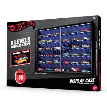 Hot Wheels Regal Display Case mit Licht für bis zu 36 Autos