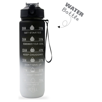 Trinkflasche mit Markierungen 1.000 ml schwarz/grau