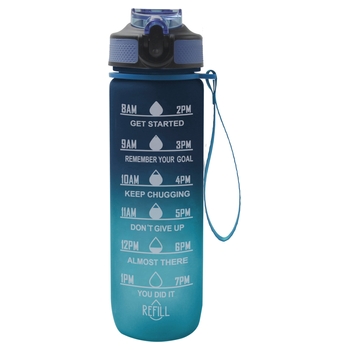 Trinkflasche mit Markierungen 1.000 ml blau/türkis