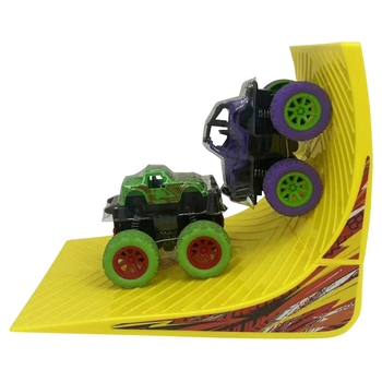 Super Wheelz Pull-Back Monster Truck Stunt Ramp Set