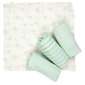 Lilly & Fynn spuugdoeken 4-delige set Lichtblauw/wit