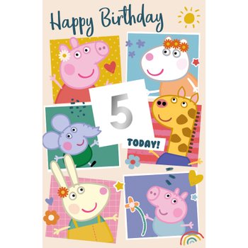 Peppa Pig Birthday Card Age 5 Customisable