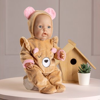Ivy & Lily Baby Doll Bear Romper with Hat 43cm