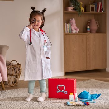 Doctor Costume and Medical Kit Accessories Dress-Up Set
