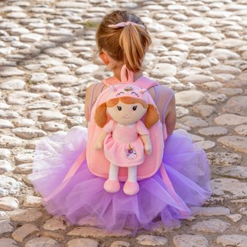 Ivy & Lily Plush Backpack and Rag Doll Pink 30cm