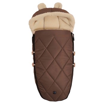 Kaiser Fußsack für Kinderwagen XL mit Öhrchen-Kapuze Wolle caribou/braun