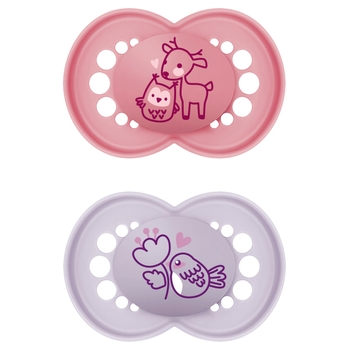 MAM 16 Months+ Original Dummies 2 Pack Pink