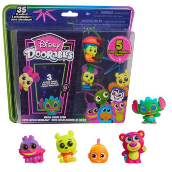 Disney Doorables Neon Glow Peek Mini Figures Pack