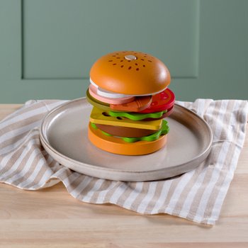 Kitchen Corner Wooden Stacking Hamburger 12 Piece Set