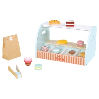 Kitchen Corner Wooden Bakery Counter Table Top Shop Playset