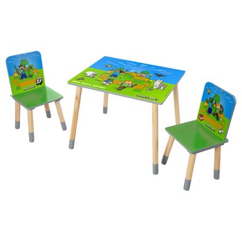 Minecraft Kindertafel met Stoeltjes