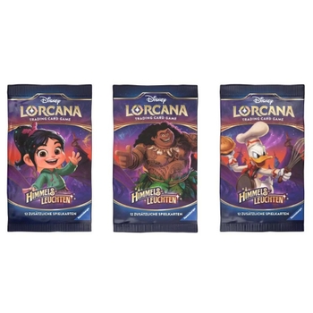 Disney Lorcana Karten Himmelsleuchten Booster Packs sortiert