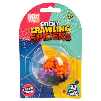 Pocket Play Sticky Crawling Spiders 12 Pack