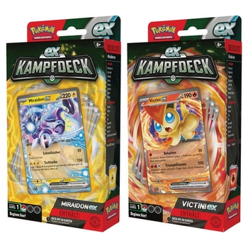 Pokémon Karten ex-Kampfdeck Miraidon-ex oder Victini-ex sortiert