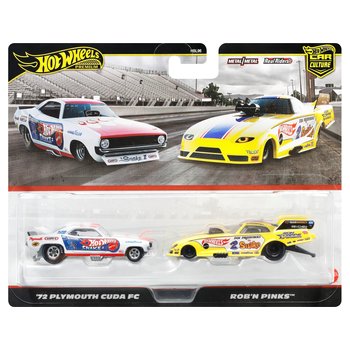 Hot Wheels Premium Die-Cast Car '72 Plymouth Cuda FC and Rob 'N Pinks 1:64 Scale 2 Pack