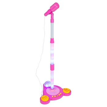 Microphone and Stand Set with Lights and Sounds Pink