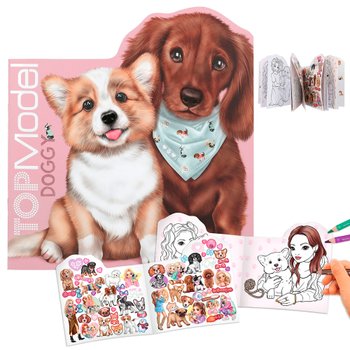 TOPModel Colouring Pages and Sticker Book Doggy