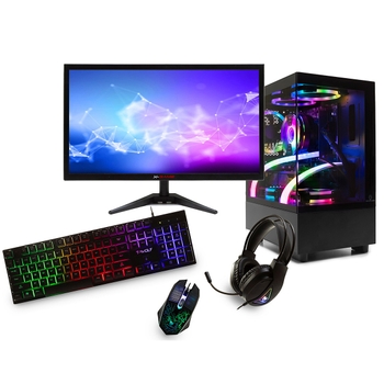 X-Game Ryzen 5 Gaming PC, 16GB RAM, 1TB SSD, 4GB Graphics, 24" Monitor Bundle