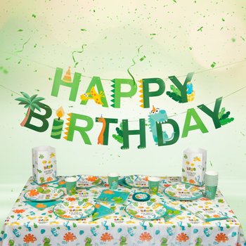 Kids Birthday Party Table Setting Dinosaur 67 Piece Set