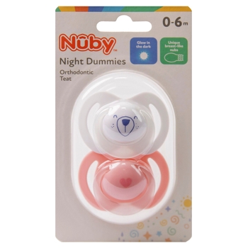 Nuby Birth+ Night Dummies 2 Pack Assortment