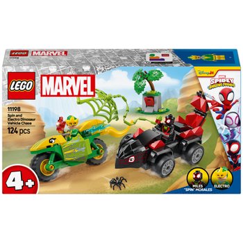 LEGO Marvel 11198 Spidey And His Amazing Friends Spin and Electro Dinosaur Vehicle Chase Set