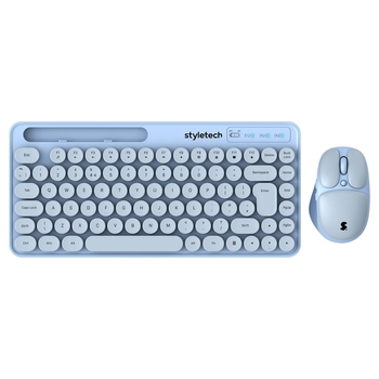 Styletech Pastel Wireless Keyboard & Mouse - Sky Blue