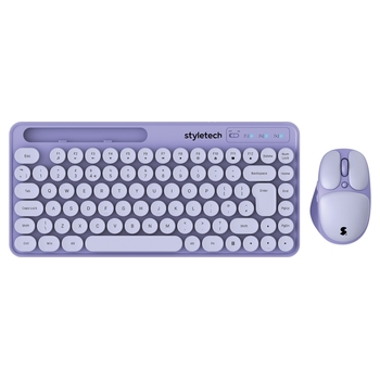 Styletech Pastel Wireless Keyboard & Mouse - Lavender