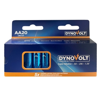 DynoVolt AA Alkaline Batteries 20 Pack