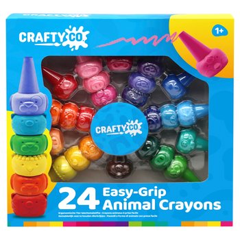 Crafty Co. Easy-Grip Animal Crayons Set 24 Piece