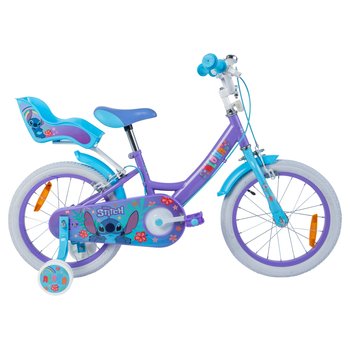 16 Inch Disney Stitch Bike with Doll Carrier Blue and Purple