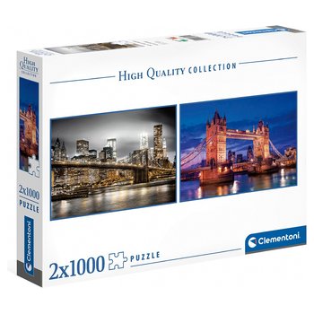 Clementoni NYC Skyline & Tower Bridge Jigsaw Puzzle 1000 Pieces 2 Pack