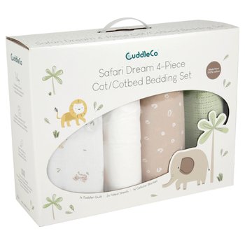 CuddleCo Cot Bed 4 Piece Bedding Set Safari Dream