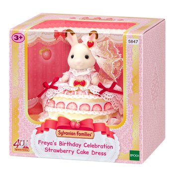 Sylvanian Families Freya's 40th Birthday Celebration Strawberry Cake Dress
