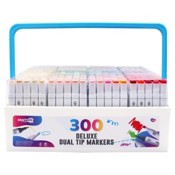 Crafty Co. Professional Dual Tip Twin Markers with Storage Case Set 300 Piece