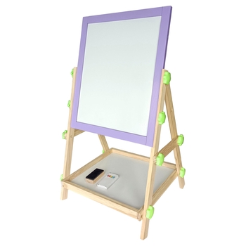 2-in-1 Wooden Easel and Chalkboard Set