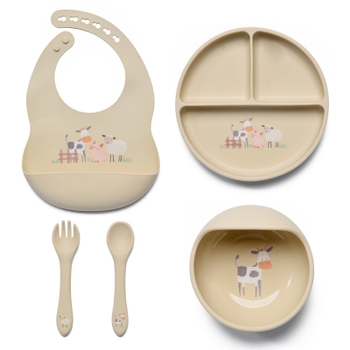 BeZou Silicone Baby Weaning Set 5 Piece Little Farm