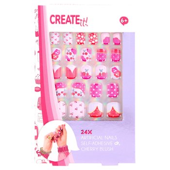 Create It! Cherry Blush Nails Stick-On 24 Pack