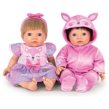 Tiny Treasures Baby Doll Clothes Forest Fawn Outfit Twin Pack