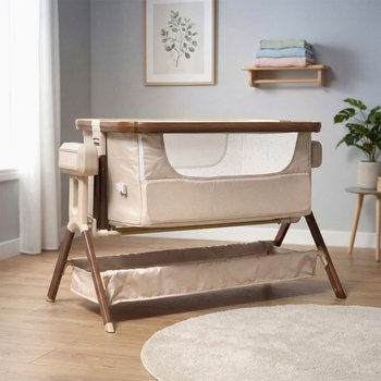 Baby Elegance Co-Glide Electric Bedside Crib Walnut