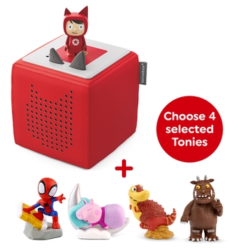 Toniebox (Red) and Four Toniebox Audio Bundle