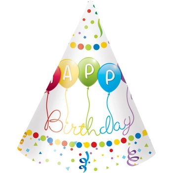Happy Birthday Streamers 6 Partyhüte