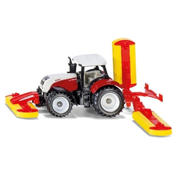 SIKU Super 1672 Steyr mit Pöttinger Mähwerkskombination