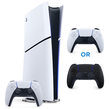 PlayStation 5 Slim Digital Console (With White Dualsense) & Extra DualSense Controller