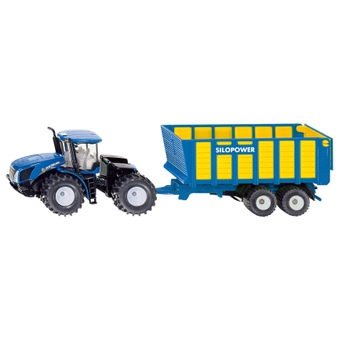 SIKU Farmer 1947 New Holland knikdumper met aanhangwagen