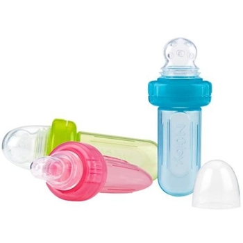 Nuby Siliconen Fruitspeen met Dop assorti