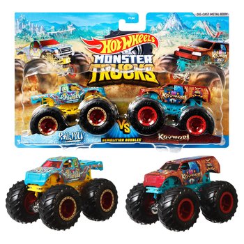  Hot Wheels Monster Trucks Glow in The Dark Epic Loop Challenge  Playset with Launcher, Ramp & Giant Loop, Includes 1 1:64 Scale Die-Cast  Truck & 1 Car, Toy Gift for Kids