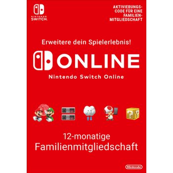 Nintendo Switch Online Aktivierungs-Code 12-monatige Familienmitgliedschaft